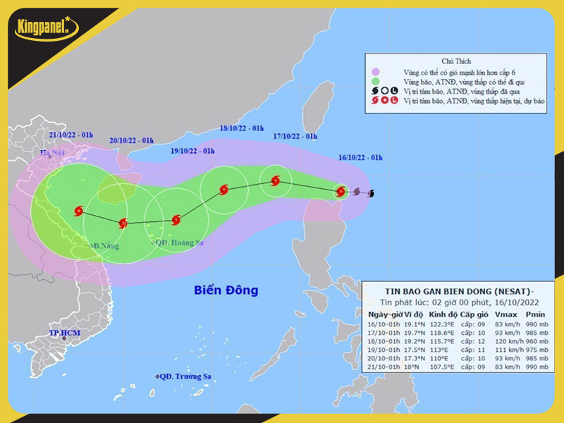 Diễn biến cơn bão Nesat