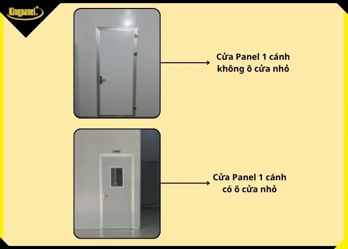 Phân biệt cửa panel 1 cánh có ô kính và không có ô kính