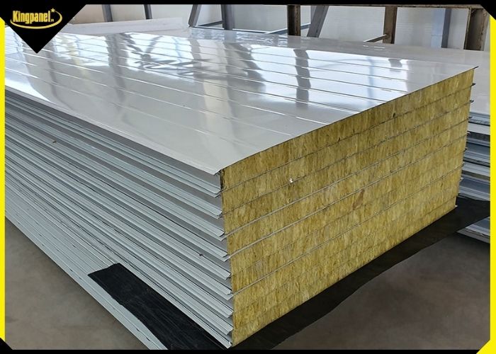 Cận cảnh tấm panel lõi bông khoáng cách nhiệt chống cháy Kingpanel