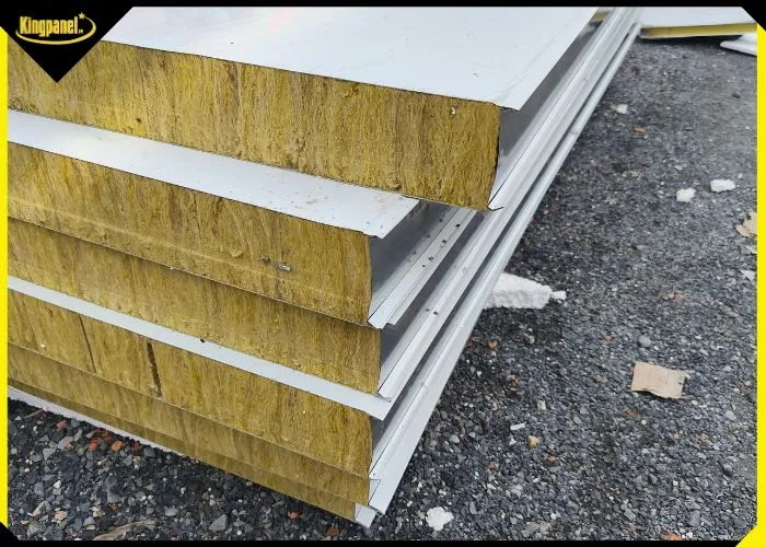 Tấm panel rockwool chống cháy dày 100mm lõi bông khoáng