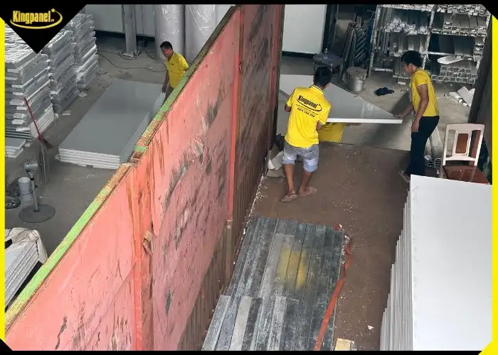 Giao hàng các tấm panel về cho khách