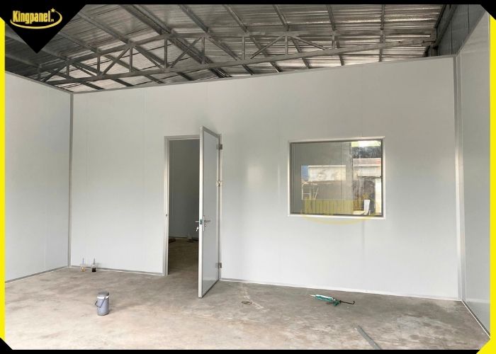 Vách ngăn tấm panel EPS PU và Rockwool hoàn thiện không gian bên trong công trình