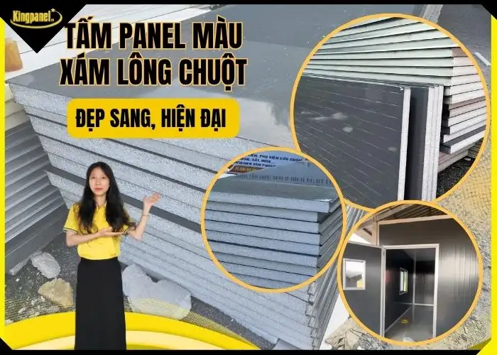 Tấm panel màu xám dựng vách ngăn phòng